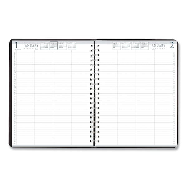 Four-Person Group Practice Daily Appointment Book, 11x8.5, Black Cover, 12-Month (Jan To Dec): 2022